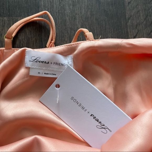 Lovers + Friends Nikola Midi Dress Apricot Cocktail Dress Size XS Retail $168 - Picture 5 of 7